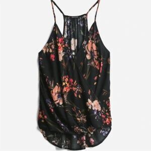 Pink Clover Floral Camisole - Black and Pink
